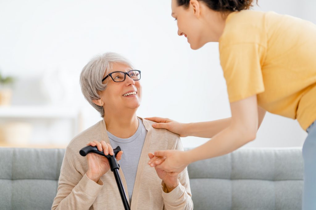 Happy patient and caregiver